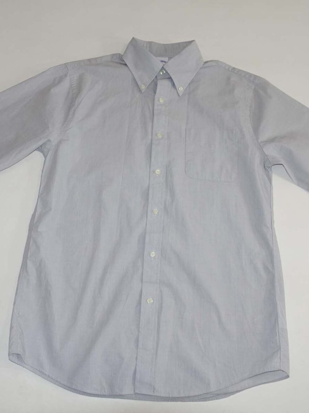 Brooks Brothers Men's Dress Shirt Small Long Sleeves Light Gray 100% Cotton S